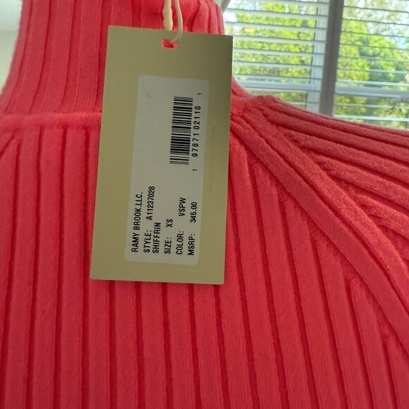 Ramy Brook Ribbed Knit Turtle Neck Long Sleeve Sweater top Size XS Pink NWT - Picture 5 of 6